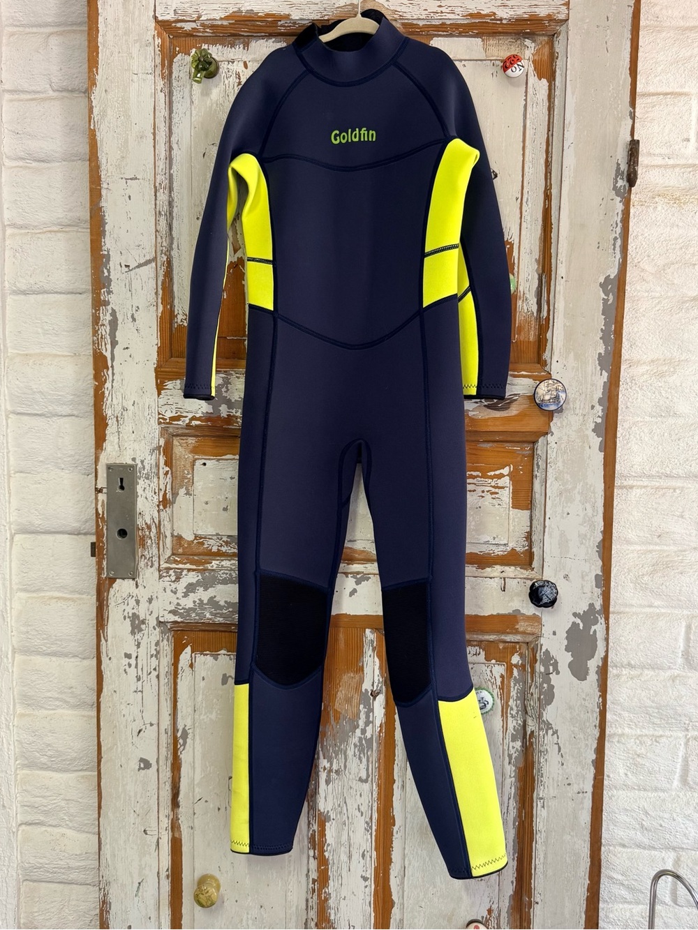 Kids Navy & Neon Yellow Full-Body wetsuit fullsuit